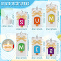 MiniInflat Summer Ice Cream Wooden Candlestick Set of 6 Colorful by Deal US