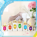 MiniInflat Summer Ice Cream Wooden Candlestick Set of 6 Colorful by Deal US