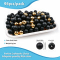 96PCS 15mm Silicone Beads Kit, 2 Colors Round Rubber Beads for DIY Crafts by Deal US