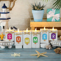 MiniInflat Summer Ice Cream Wooden Candlestick Set of 6 Colorful by Deal US