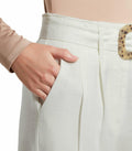SANDY & SID Womens Linen Crop High Rise Straight Pants White Size XL by Deal US