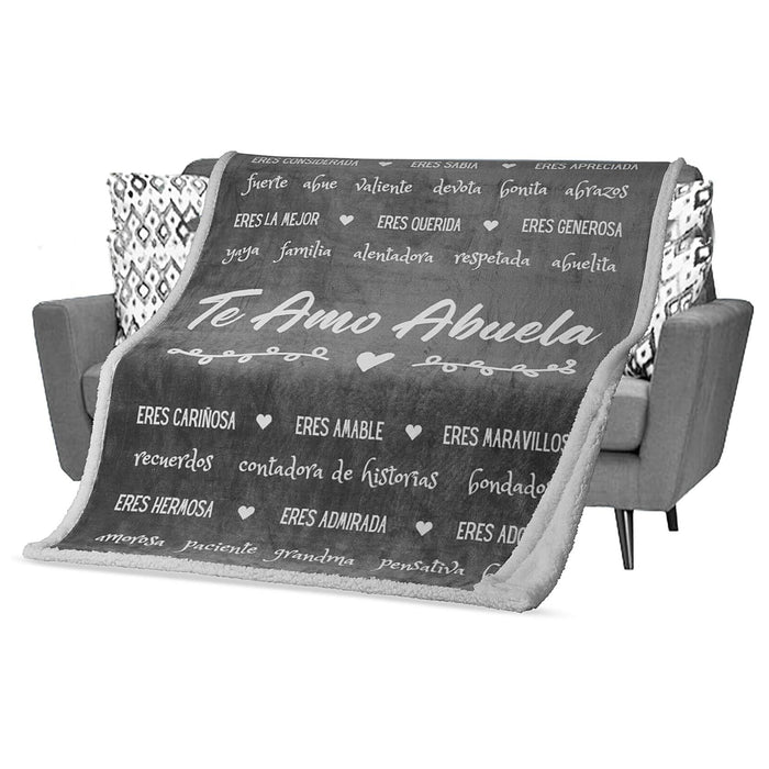 FILO ESTILO Abuela Blanket Sherpa Grey 60x50 Inches by Deal US