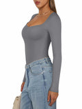 PINKMSTYLE Women's Double Lined V Neck Long Sleeve Shirt Black Size S by Deal US
