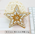Gold Rhinestone Five-Pointed Star Iron On Patch 2pcs for Backpack Shoes Jeans by Deal US