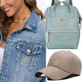 Gold Rhinestone Five-Pointed Star Iron On Patch 2pcs for Backpack Shoes Jeans by Deal US