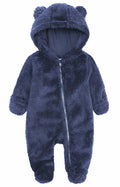 TAOHONG Baby Hooded Fleece Jumpsuit Snowsuit Bear Ear 3-6 months by Deal US