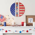 DECSPAS 12in Double Sided Welcome Door Sign Patriotic Wreath Red White Blue by Deal US