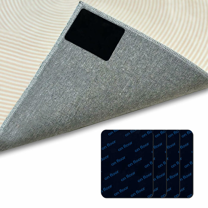 Rug Pad Grippers Double Sided Washable Rug Tape Adhesive Corners Black 4pc by Deal US