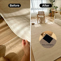 Rug Pad Grippers Double Sided Washable Rug Tape Adhesive Corners Black 4pc by Deal US