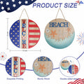 DECSPAS 12in Double Sided Welcome Door Sign Patriotic Wreath Red White Blue by Deal US
