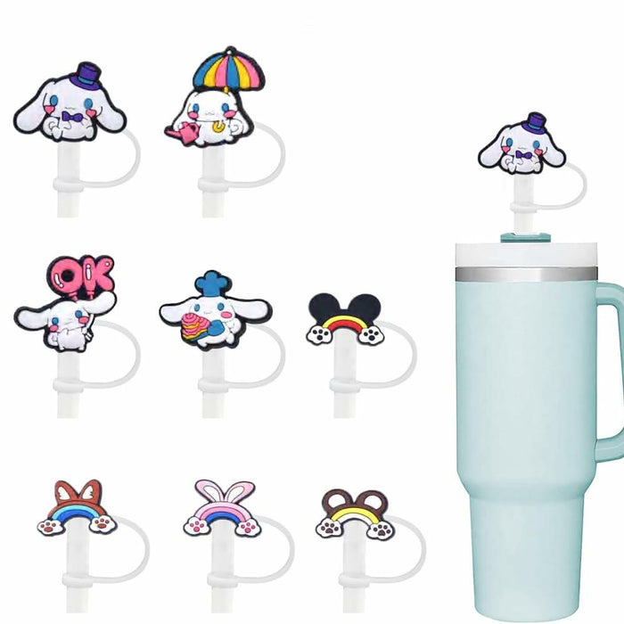 GOTHLO 8pcs Kids Straw Cover Cap for Stanley Cup 30&40 Oz 0.4in 10mm by Deal US