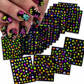 Fluorescent Nail Art Stickers 24 Sheets 3D Butterflies Stars Flowers DIY by Deal US