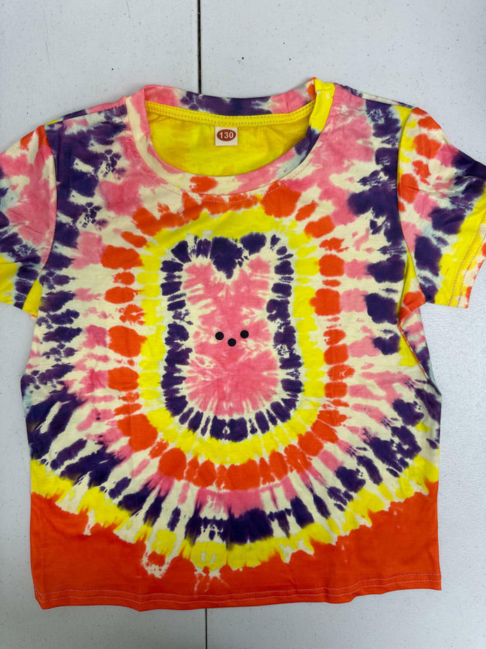 Happy Easter Women's Tie Dye Bunny Graphic T-Shirt Short Sleeve Size 5T by Deal US
