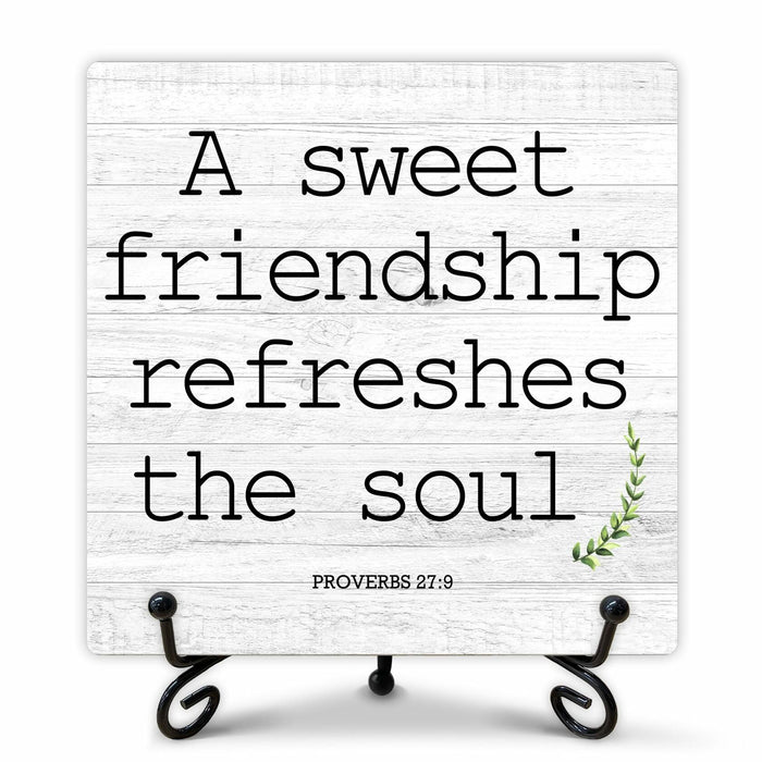 Funny Desk Decor Friendship Sign Home Office Shelf Decoration 5x5 Inches by Deal US