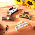 YARIEW Large 4" Leather Western Hair Claw Clips Sunflower Floral Brown by Deal US