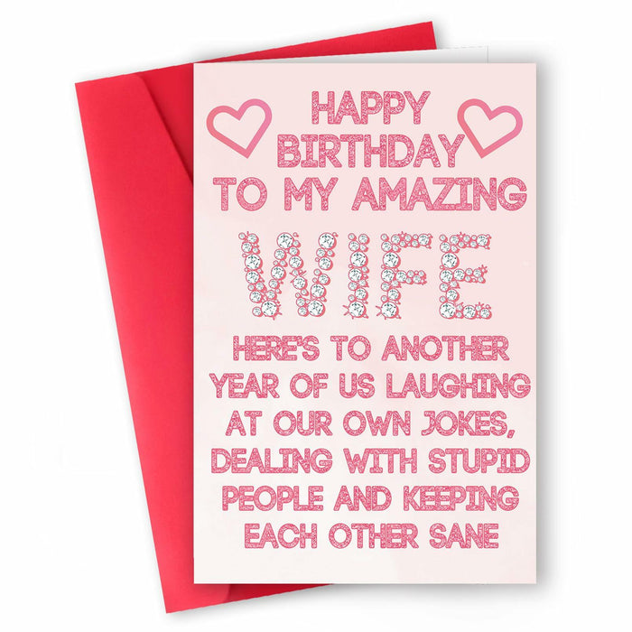 ICOOLYI Rude Birthday Card for Wife from Husband Humor Gift by Deal US