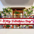 RGISHOP Valentine's Day Banner 9.8x1.6ft Rose Hearts Gnomes Decoration by Deal US