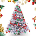42 Pc Christmas Tree Balls Ornaments Glitter 2.36" & 1.18" Red Green White by Deal US
