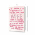 ICOOLYI Rude Birthday Card for Wife from Husband Humor Gift by Deal US