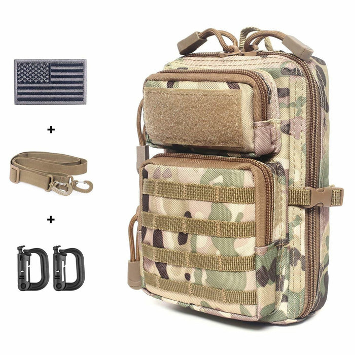 Tactical Molle Compact EDC Tool Pouch Bag US Flag Patch CP Mini Utility by Deal US