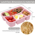 Buluker 4-Pack Bento Lunch Box Set 4-Compartment Microwave Safe by Deal US