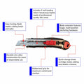 Smithline Utility Knife 18mm Retractable Razor Box Cutter SK2 Blades by Deal US