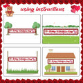 RGISHOP Valentine's Day Banner 9.8x1.6ft Rose Hearts Gnomes Decoration by Deal US