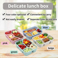 Buluker 4-Pack Bento Lunch Box Set 4-Compartment Microwave Safe by Deal US