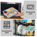 Buluker 4-Pack Bento Lunch Box Set 4-Compartment Microwave Safe by Deal US