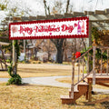 RGISHOP Valentine's Day Banner 9.8x1.6ft Rose Hearts Gnomes Decoration by Deal US