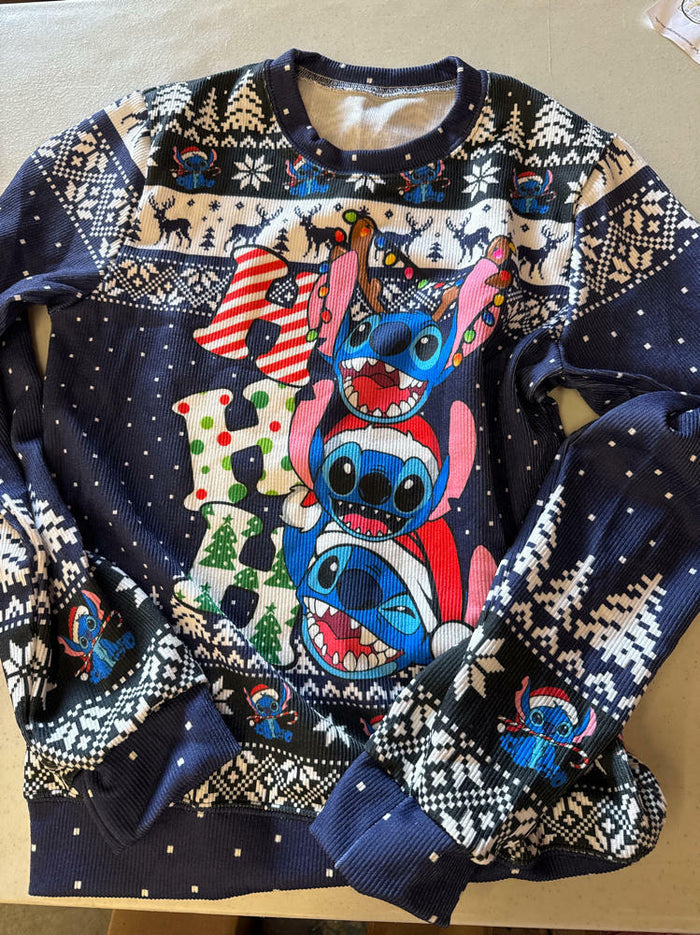 GEPOS Long Sleeve Patterned Holiday Sweater Size S by Deal US