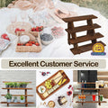 AZ-Homey Platane Wood 4-Tier Display Stand Rustic Brown by Deal US