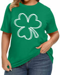 Plus Size St. Patrick's Day Lucky Shamrock Tee Shirt Women Green XL by Deal US
