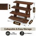 AZ-Homey Platane Wood 4-Tier Display Stand Rustic Brown by Deal US