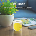 BEEPRT 2" Yellow Direct Thermal Round Labels Stickers 1000 Count by Deal US
