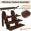 AZ-Homey Platane Wood 4-Tier Display Stand Rustic Brown by Deal US