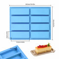 Sinirttou Silicone Chocolate Bar Mold 8 Cavities Rectangular Blue 2 Pack by Deal US