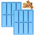 Sinirttou Silicone Chocolate Bar Mold 8 Cavities Rectangular Blue 2 Pack by Deal US