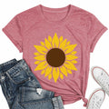 Sunflower Women Graphic Tee Faith Short Sleeve Shirt Pink Size S by Deal US