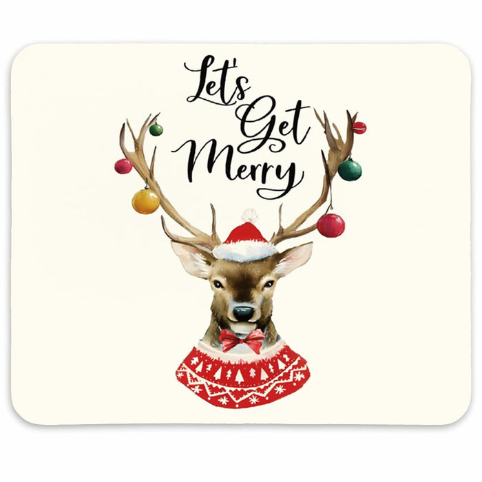 QIYUHOY Pink Bow Christmas Mousepad Non-Slip Rubber 9.5x7.9 in by Deal US