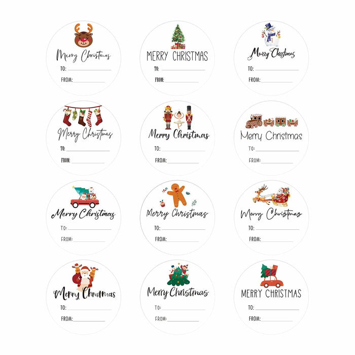 Joycraft 120Pcs Merry Christmas Stickers 2in 12 Styles Holiday Labels by Deal US