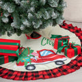 Burlap Christmas Tree Skirt 36" Red Black Buffalo Plaid Truck Farmhouse by Deal US