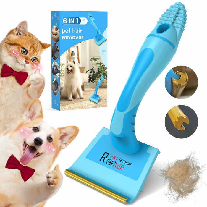 LVHATN 6IN1 Pet Hair Remover Tool for Car Rug Couch Furniture 8.27in by Deal US