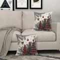 Black Red Christmas Tree Throw Pillow Covers 18x18 Set of 2 Xmas Decor by Deal US
