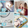 Personalized Chenille Letter K Makeup Bag Small Blue Waterproof PU Leather by Deal US