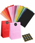 qiqee 32Pcs Treat Paper Bags Mini Snack 5.1x3.1x9.4in Rainbow Colors by Deal US