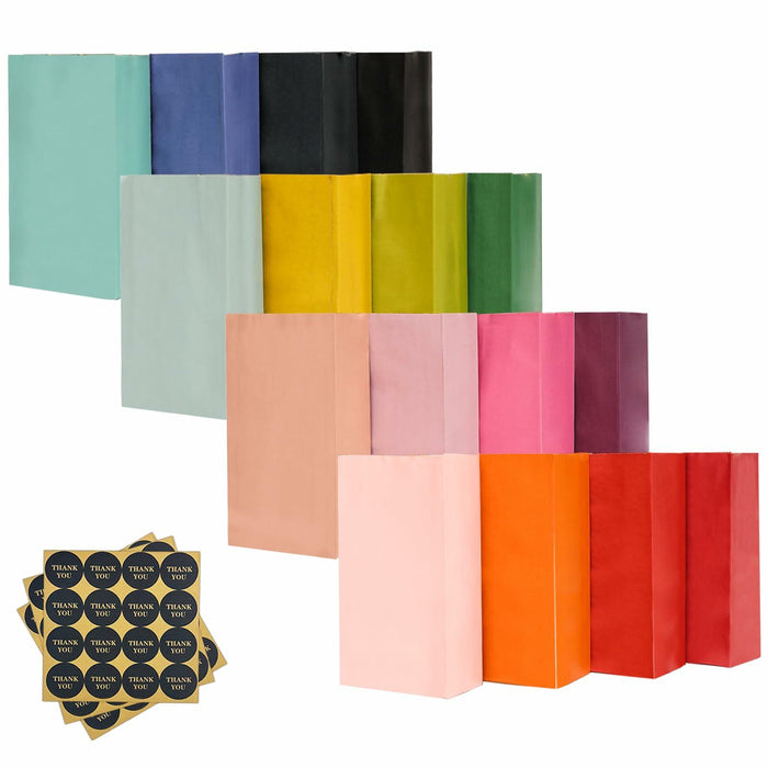 qiqee 32Pcs Treat Paper Bags Mini Snack 5.1x3.1x9.4in Rainbow Colors by Deal US