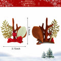 Christmas Bow Hair Clips Red Gold Reindeer Antler 2PCS Holiday Accessories by Deal US