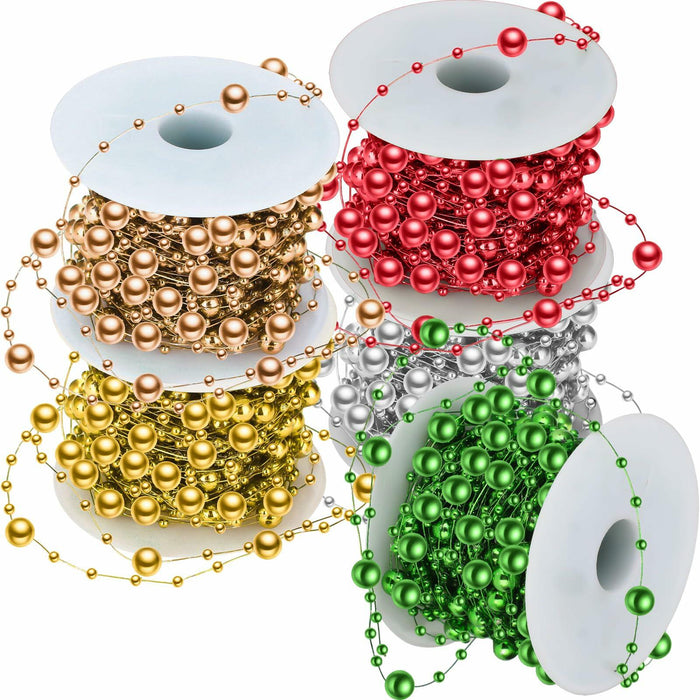 Ecally 250ft Plastic Beads Garland Chain Roll Mix Color DIY Decoration by Deal US