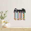 CREATCABIN Metal Swimming Medal Holder Rack Wall Mount Black 15.7x6in by Deal US